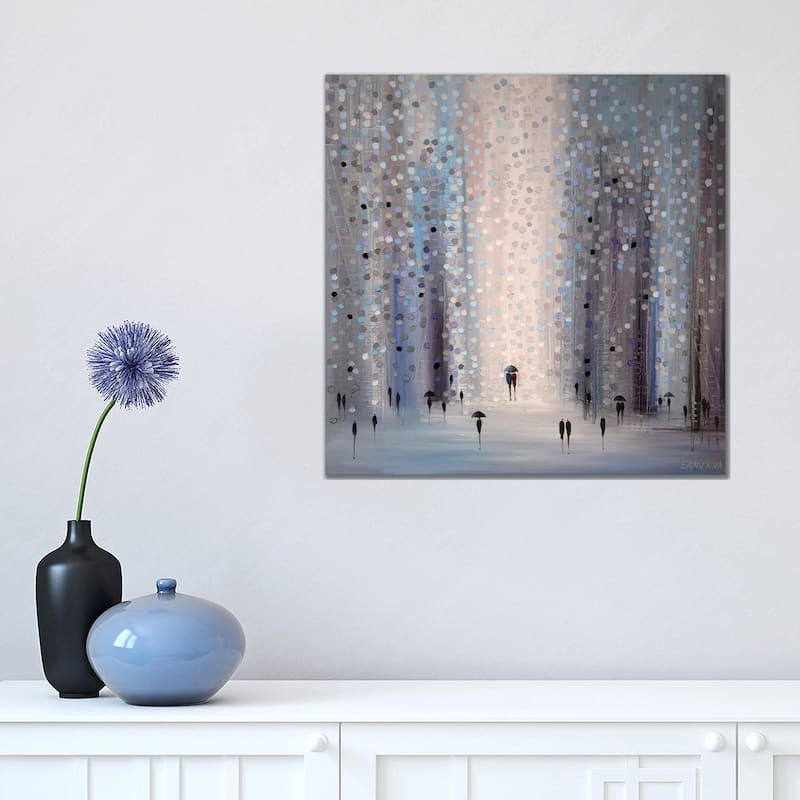 iCanvas "Lovers In The Rain" by Ekaterina Ermilkina Canvas Print - 18x18x1.5