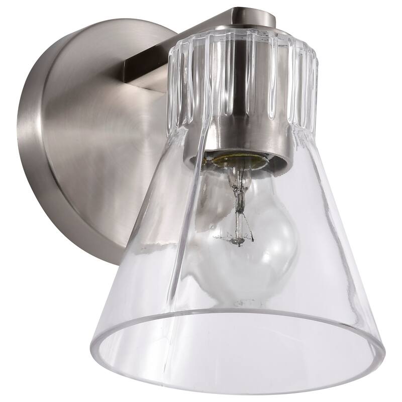Gianna 1 Light Vanity Brushed Nickel Finish Clear Glass - Brushed Nickel