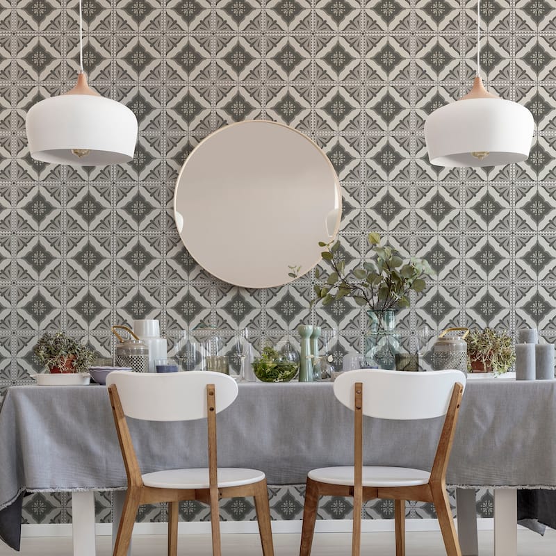 Transform Large Tile Mono Peel & Stick Wallpaper