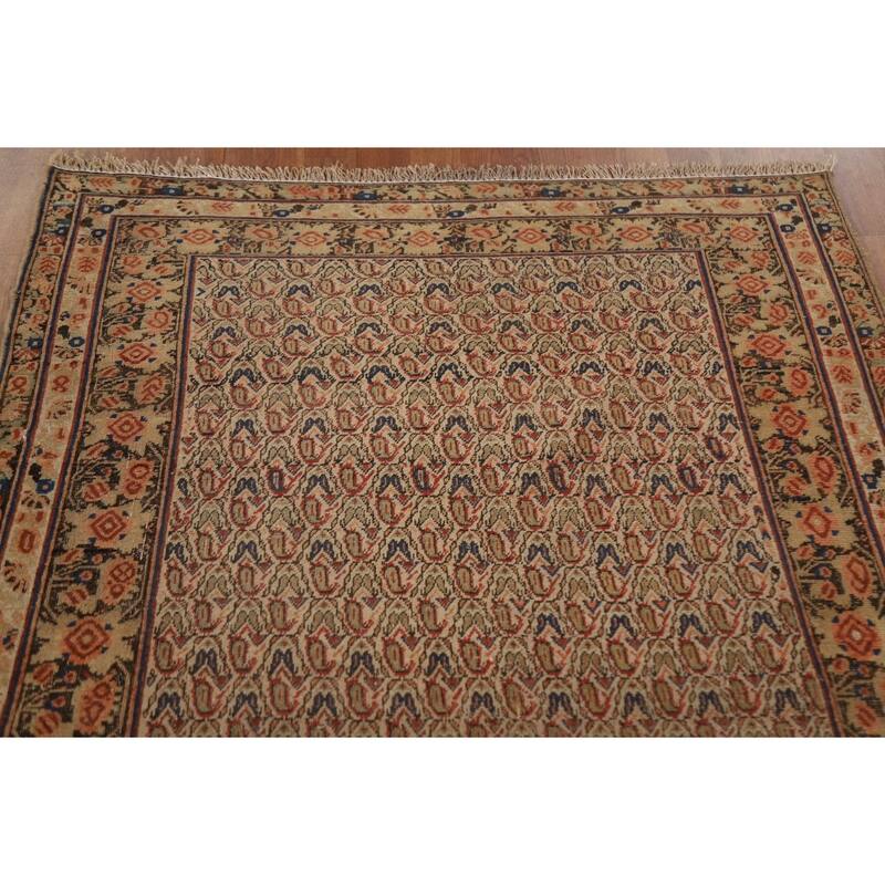 Pre-1900 Antique Afshar Persian Area Rug Vegetable Dye Wool Carpet - 4'0"x 6'1"