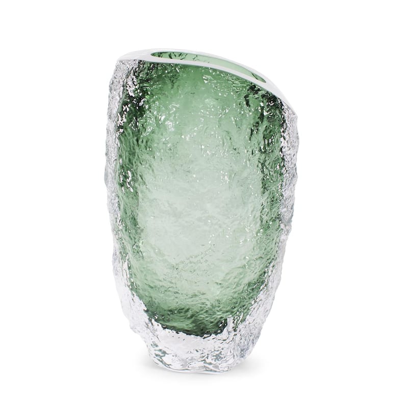 Emerald Crystalized Glass Vase