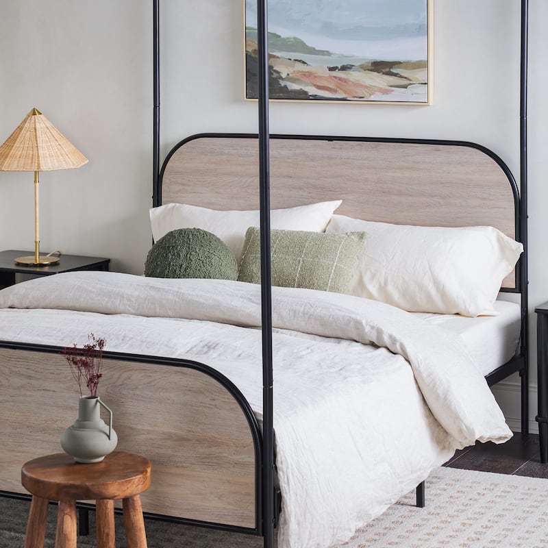 Middlebrook Designs Modern Curved Metal Queen Canopy Bed