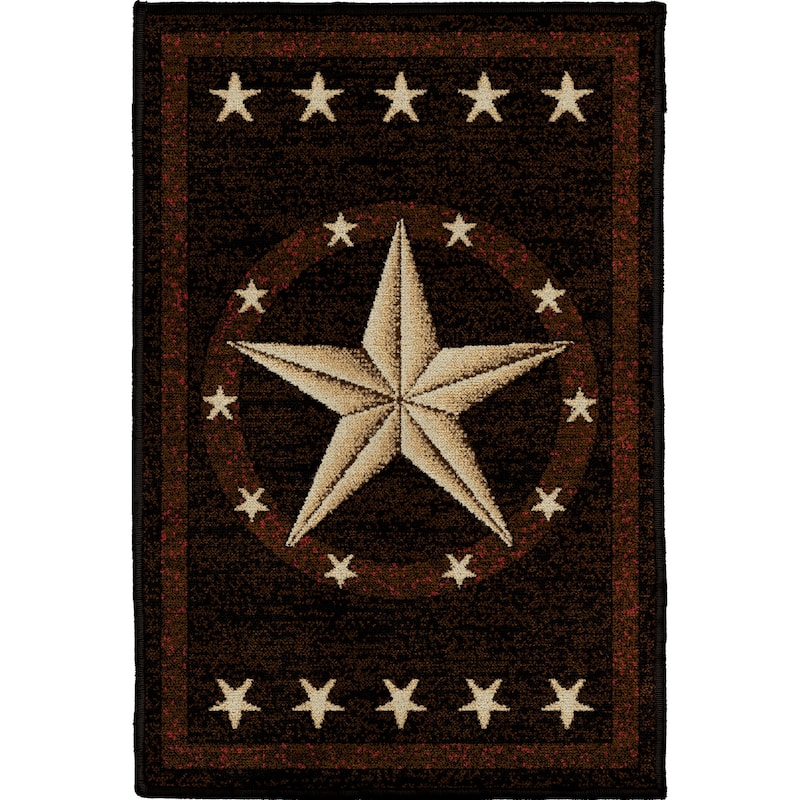 Mayberry Hearthside Western Star Lodge Area Rug - 2'2" x 3'3" - Black