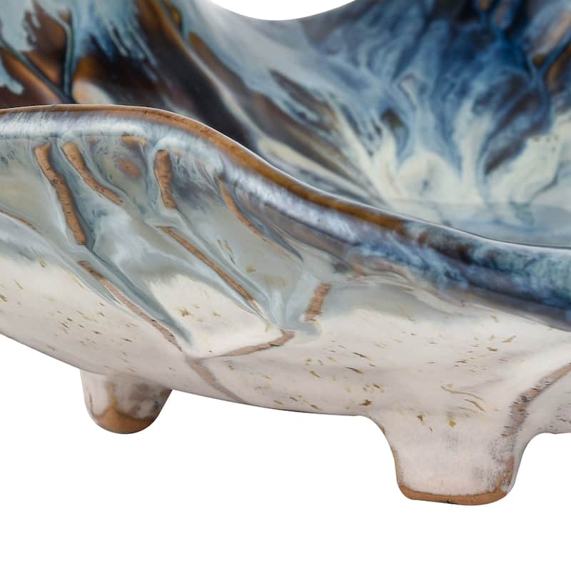 Elk Home Mulry Charger - Prussian Blue Glazed