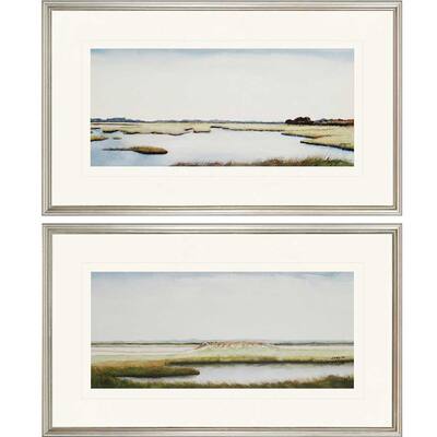 Marshlands I S/2 Framed Art Exclusive Giclee Under Glass - Blue