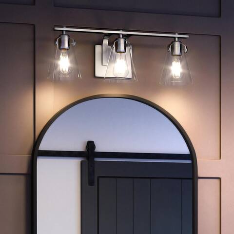 Luxury Transitional Bath Fixture, 7.5"H x 22.25"W, with Coastal Style, Polished Chrome, by Urban Ambiance