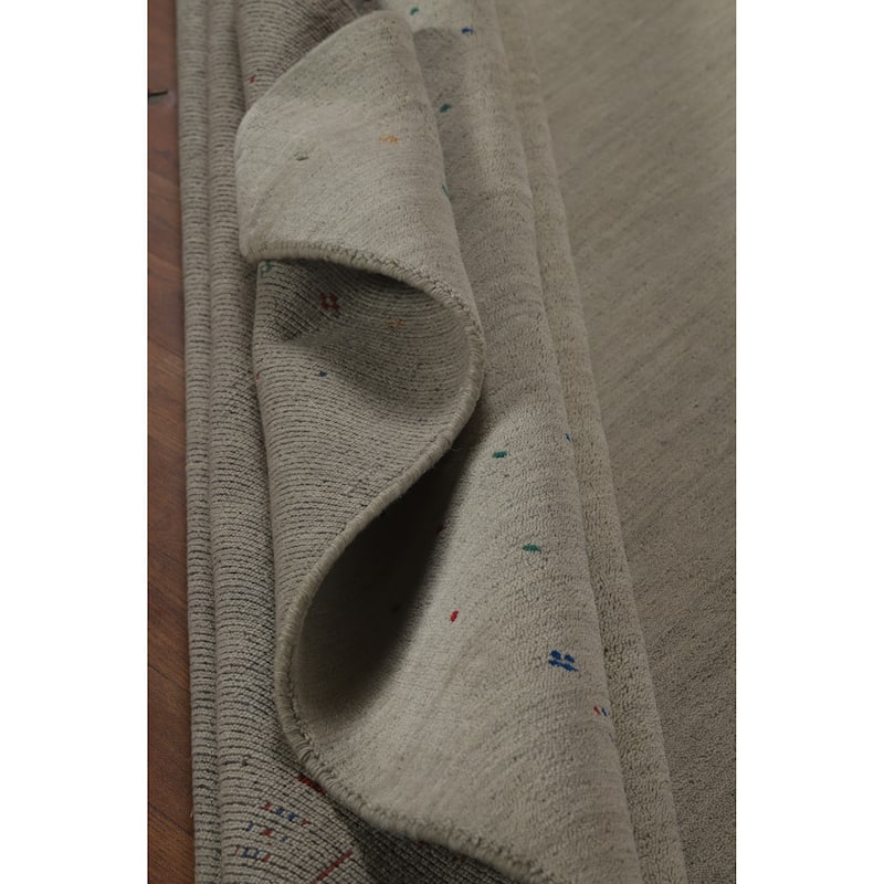 Hand Knotted Oriental 100% Wool Carpet Tribal Animal Pictorial Greys & Charcoal Gabbeh Area Rug - 9' 11'' X 8' 2''