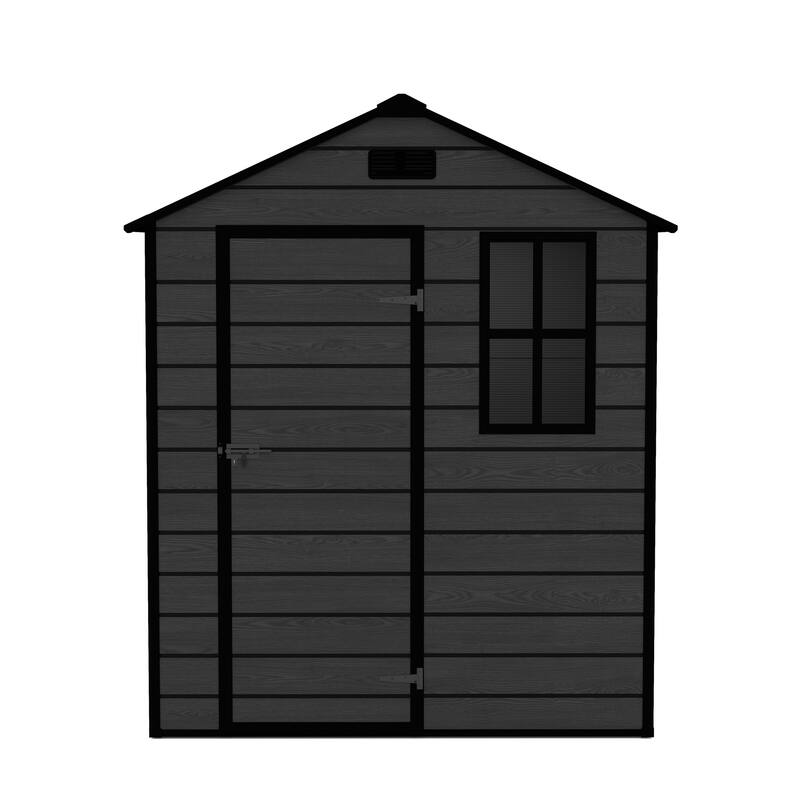 6*6ft Resin Storage Shed, High Quality Pp Material, Waterproof, Rust And Uv Proof, Large Storage Space, 12mm Thick Pp Board