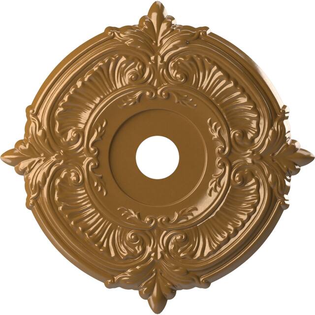 3 1/2" Inside Diameter - Attica Thermoformed PVC Ceiling Medallion - 22" Outside Diameter - Universal Aged Metallic Vintage Gold