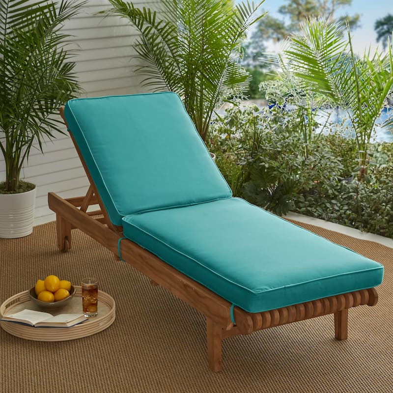 Sorra Home Sunbrella Indoor/Outdoor Chaise Lounge Cushion - 24"W x 73"L x 3"H - Canvas Aruba