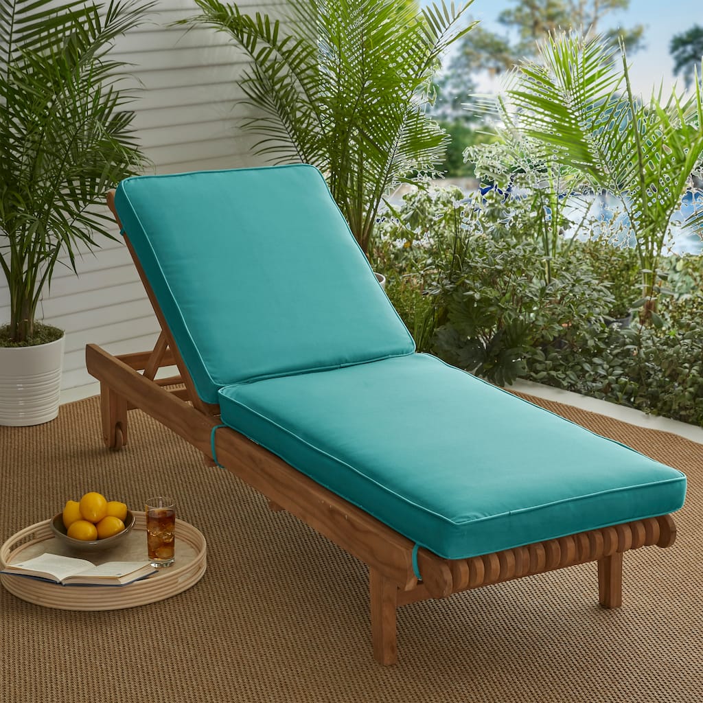 Sunbrella Aruba Blue Indoor/ Outdoor Hinged Cushion - Corded