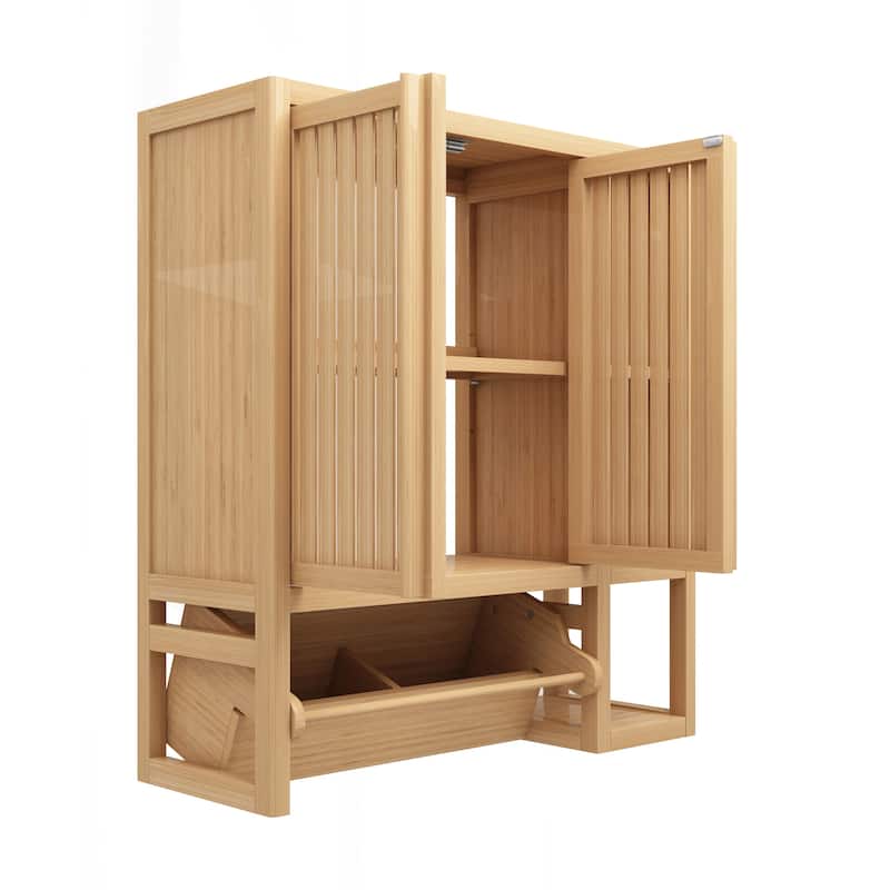 Versatile Bamboo Wall Mounted Cabinet for Home Storage and Decoration