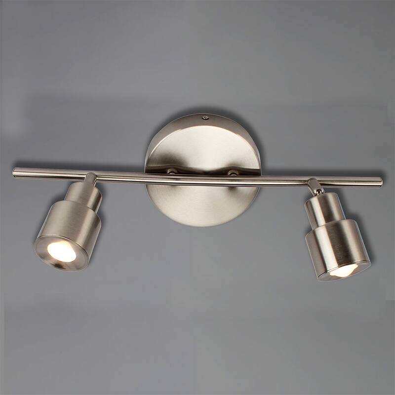 2-Light LED Flush Mount Ceiling and Wall light in Brushed Nickel