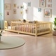 preview thumbnail 53 of 159, Wood Floor Bed with Safety Guardrails and Door Twin - Natural2