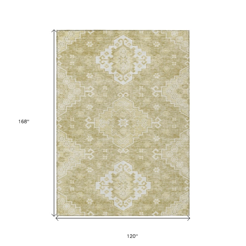 HomeRoots Medallion Traditional Rectangle Outdoor Rug