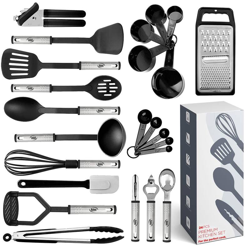 JoyTable 15 Piece Bakeware Set + 24 Piece Utensil Set - Stainless Steel, Non-Stick, Dishwasher Safe, and Heat Resistant