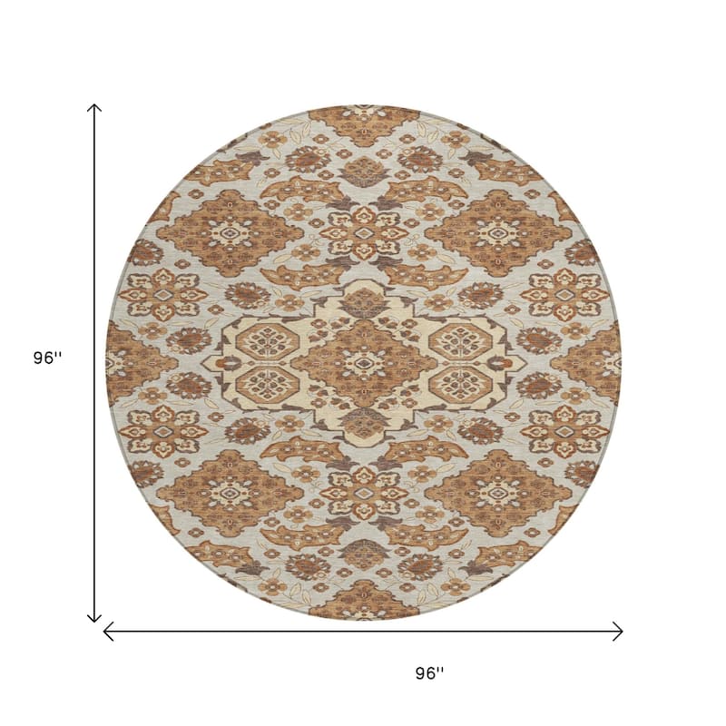 HomeRoots Medallion Traditional Rectangle Outdoor Rug