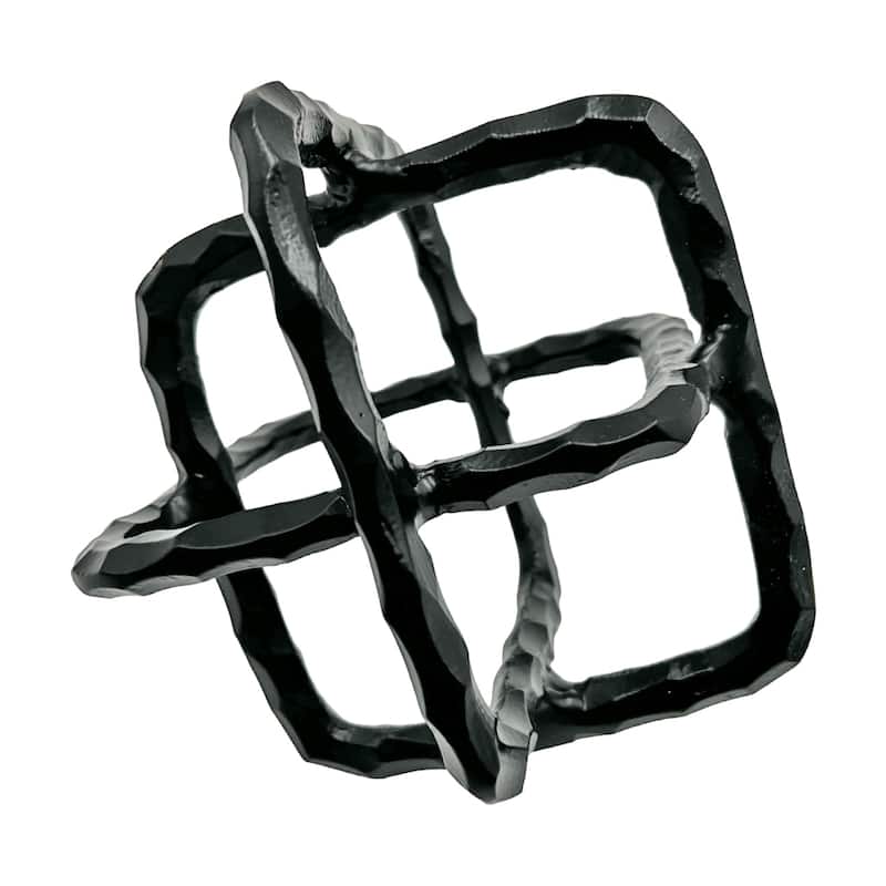 Decorative Handmade Aluminum 7.5 inch Square Sculpture - 7 x 7 x 7.5 in