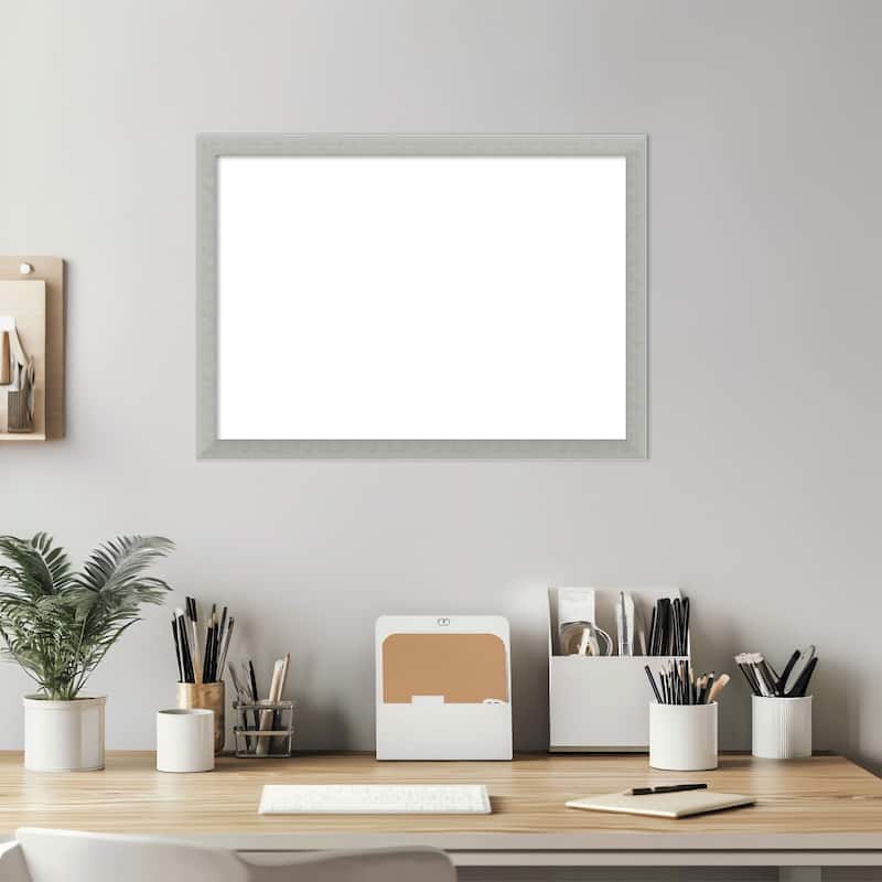 Amanti Art Silver Leaf Framed Dry Erase Magnetic Board