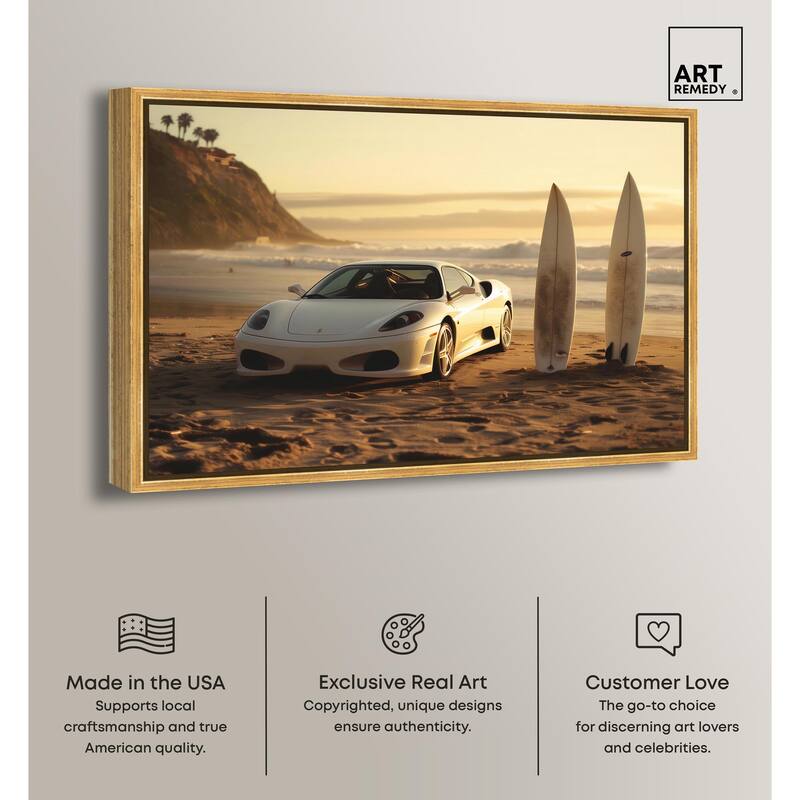 Sunset Beach Drive Canvas by Art Remedy
