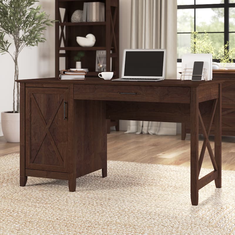 Key West 54W Computer Desk with Storage by Bush Furniture - Bing Cherry