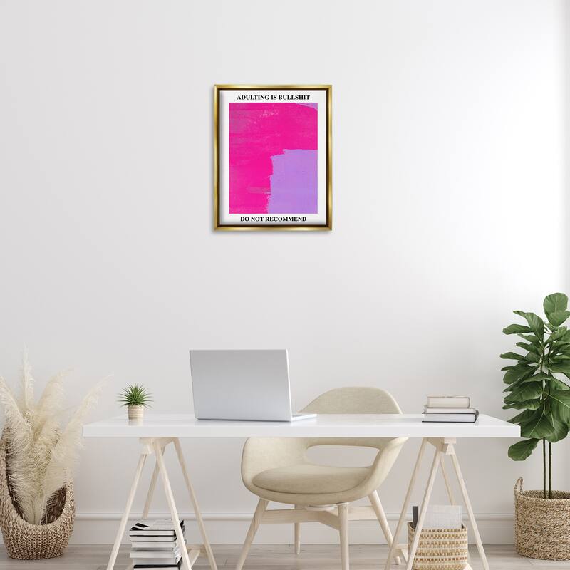 Stupell Adulting Do Not Recommend Framed Floater Canvas Wall Art Design By House of Lulu