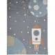 preview thumbnail 11 of 22, Nourison Astra Machine Washable Graphic Area Rug 9' x 12' - Blue/Sky
