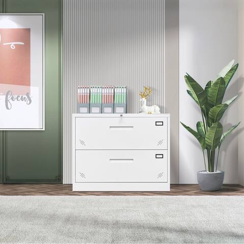 Steel 2 Drawer Locking Lateral Filing Cabinet