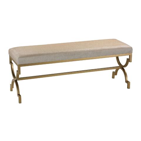 21 Gold and Beige Arch Cane Double Bench