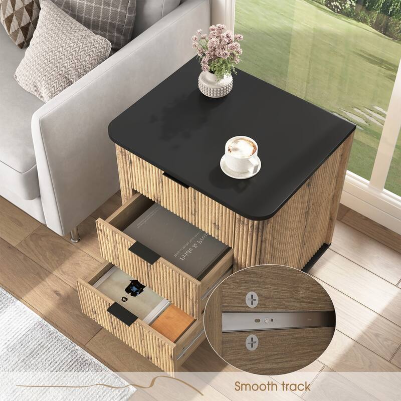 Multi-functional three-drawer MDF nightstand