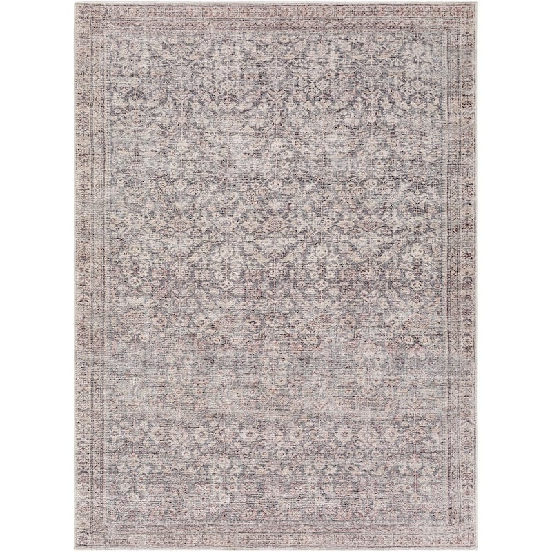 Galey Alix x Livabliss Collins Avenue III Vintage Damask Area Rug - Rust/Brown - 2' 7" x 7' 3"
