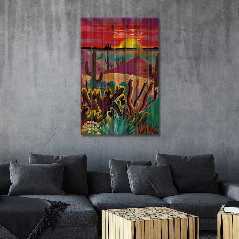 The Desert In Your Mind Print On Wood by Charles Harker - Multi-Color