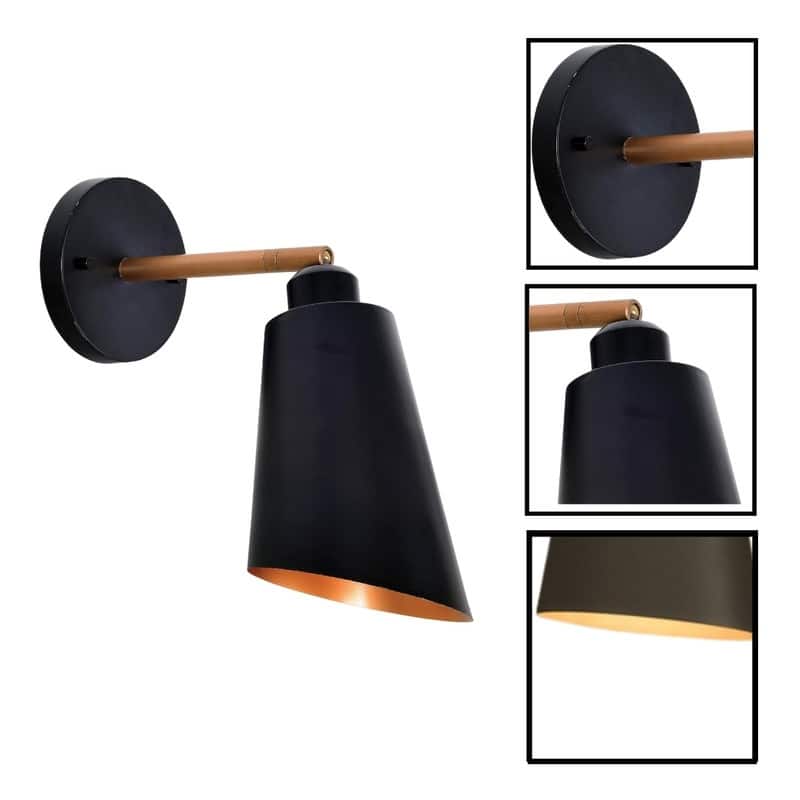 1 Light wall sconce matte black wall lighting alloy steel wall light fixture