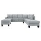 preview thumbnail 7 of 23, Reversible 3-piece Microfiber Suede Sectional Sofa with Ottoman Grey