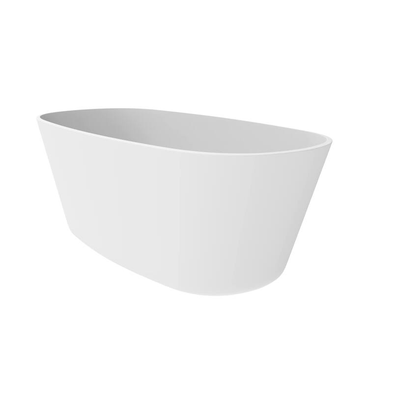 Hermosa 71" White Solid Surface Freestanding Soaking Bathtub