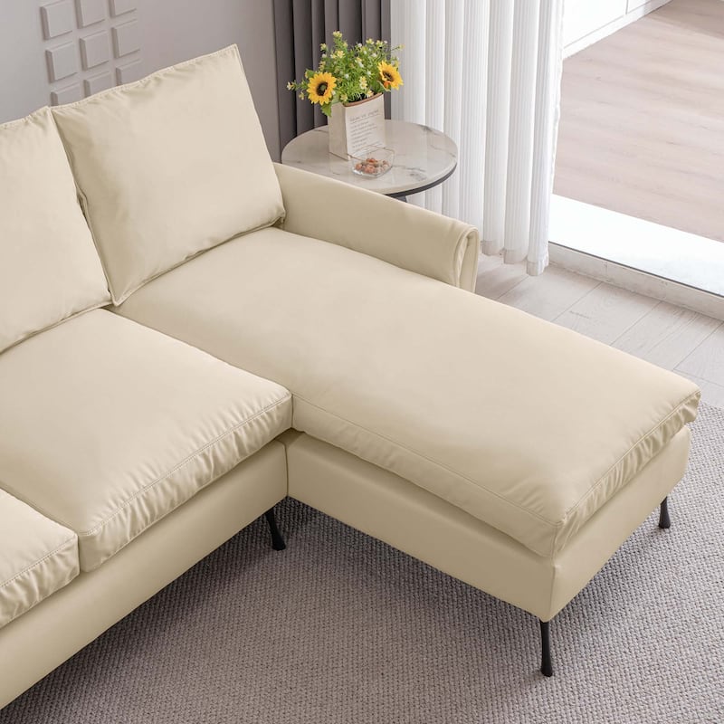 81" Technical leather L-Shaped Sofa Couch
