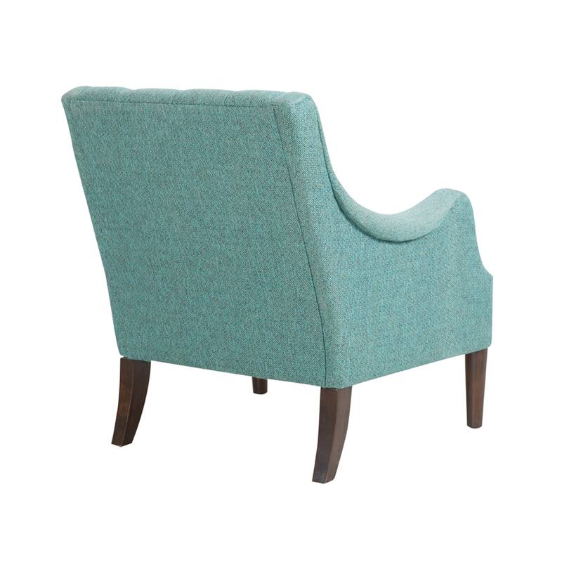 Roomfitters Tufted Accent Chair, Upholstered Armchair with Removable Cushion, Solid Wood Legs, Living Room Lounge Chair, Teal