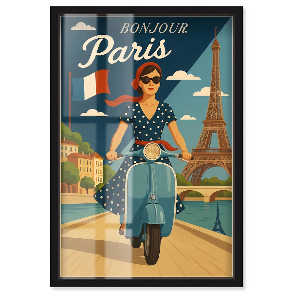 Scooter French Travel Shadowbox by Art Remedy
