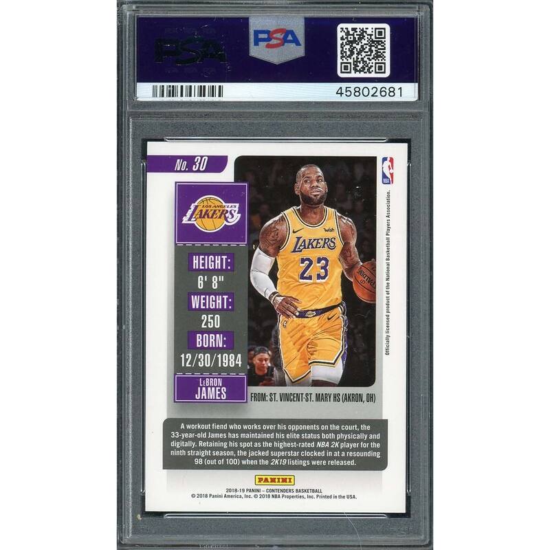 LeBron James 2018 Panini Chronicles Basketball Card #30 Graded PSA 10 - 8'6" x 11'6"