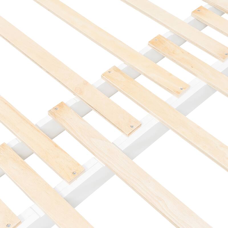 Twin to King Extending Daybed with Trundle Solid Wood Frame No Box Spring