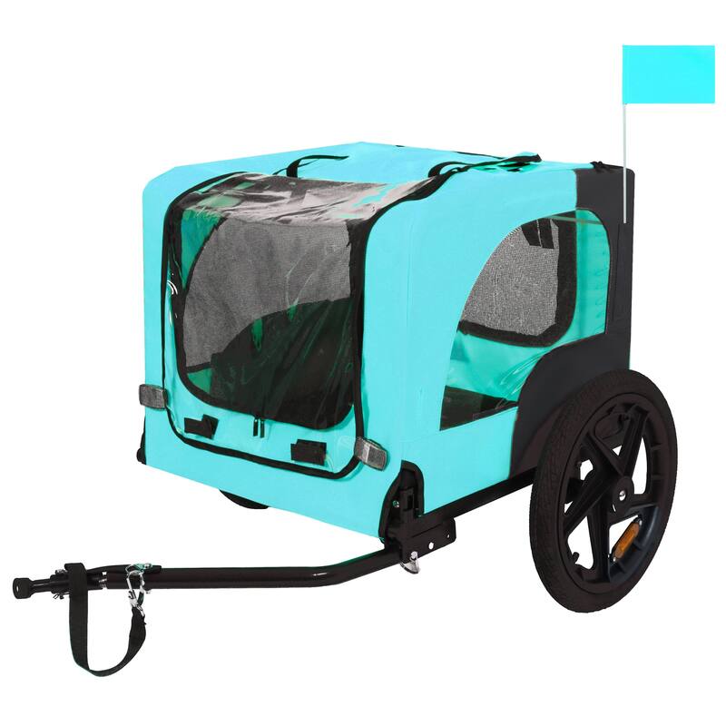 Pet Bike Trailer Dog Cart for Bicycle for Small and Medium Pets, Easy Folding Cart Frame, Quick Release Wheel, Non-Slip Floor