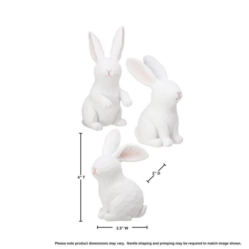 Resin 'Carved' Bunny 5" Set of 3 - 5