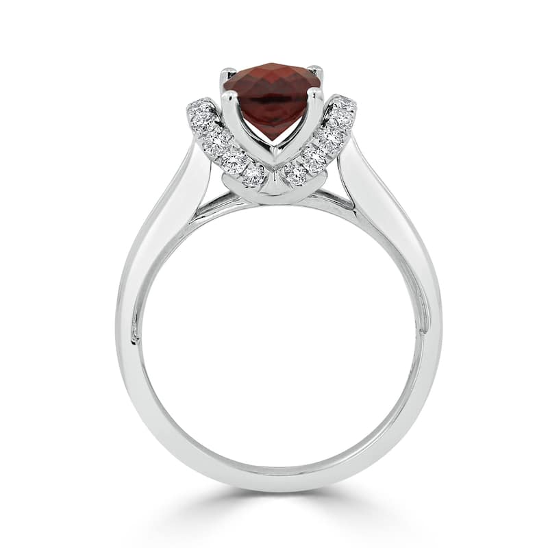 Auriya 1 3/4ct Modern Cushion-cut Garnet and Diamond Engagement Ring 1/4ctw 14k Gold