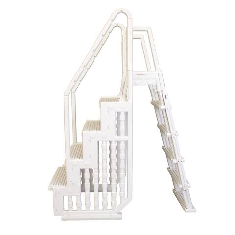 Easy Pool Step With Outside Ladder for Above Ground Pools - 32.5 in. W x 56 in. D x 81 in. H