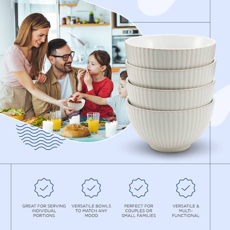 Gazella Gray Fluted Bowls