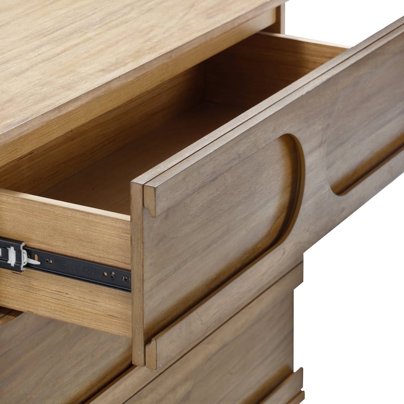 Iris 3 Drawer Dresser, Mid-Century Modern Solid Wood Dresser for Bedroom
