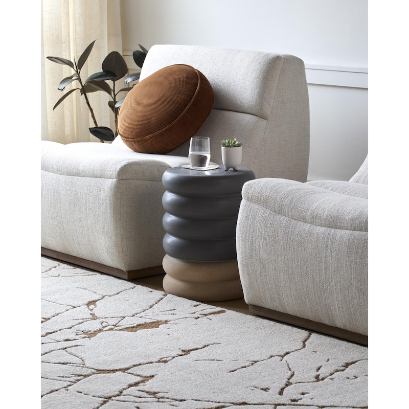 Livabliss Bizen Modern Garden Stool - Grey