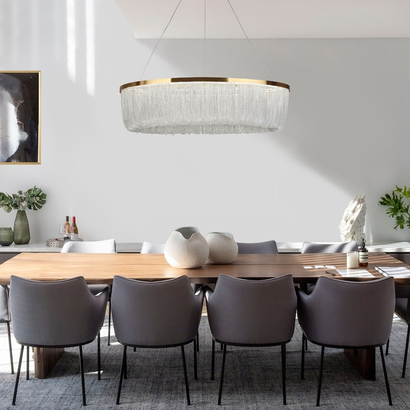Modern LED Fringe Chandelier Island Lights for Kitchen Island - Gold