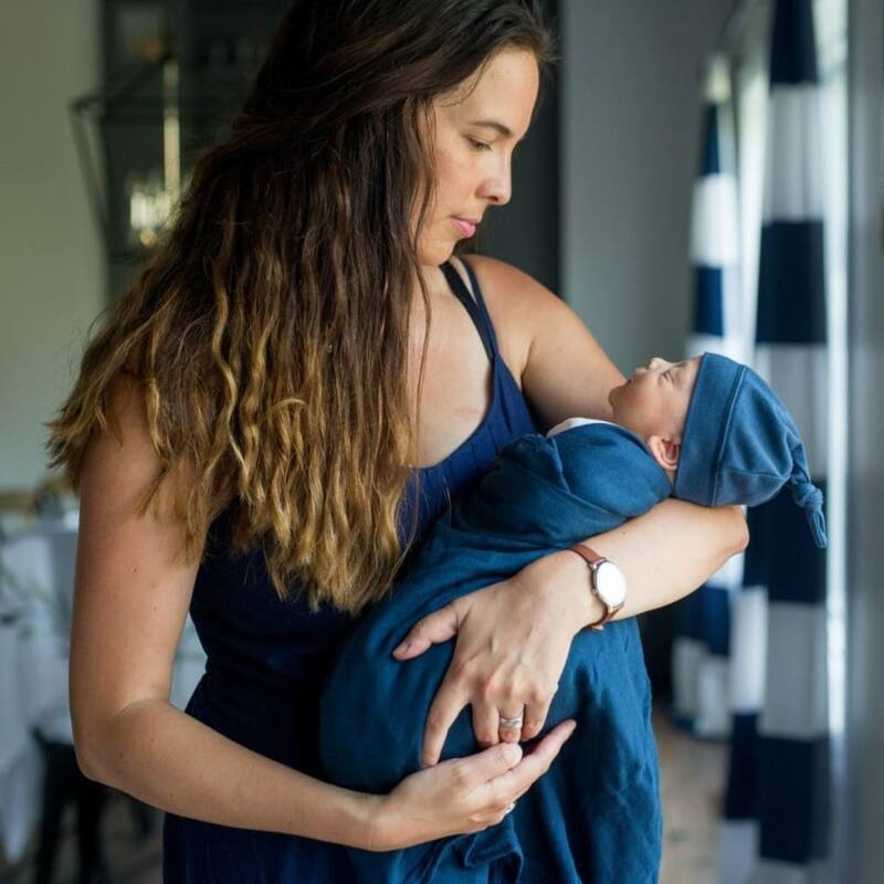 lulujo Hello World Hat & Swaddle Set