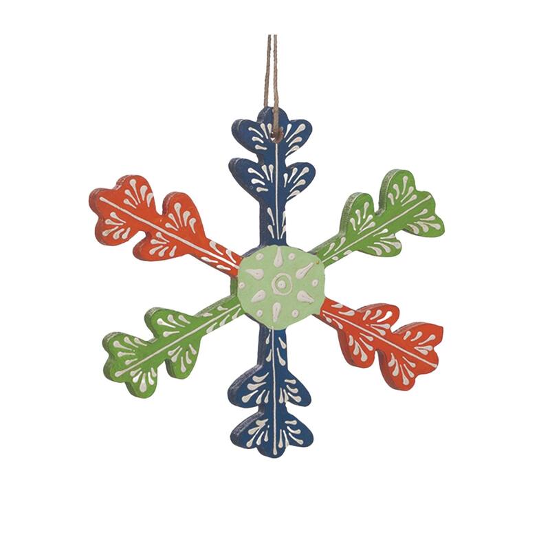 Snowflake Christmas Ornaments - 5.5" - Multi-Color - Set of 6